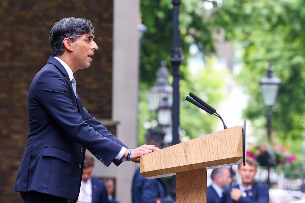 Prime Minister Rishi Sunak leaves 10 Downing Street